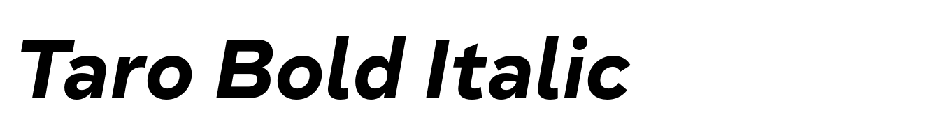 Taro Bold Italic